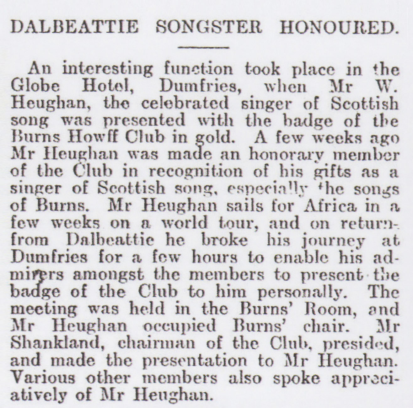 Songster_Honoured
